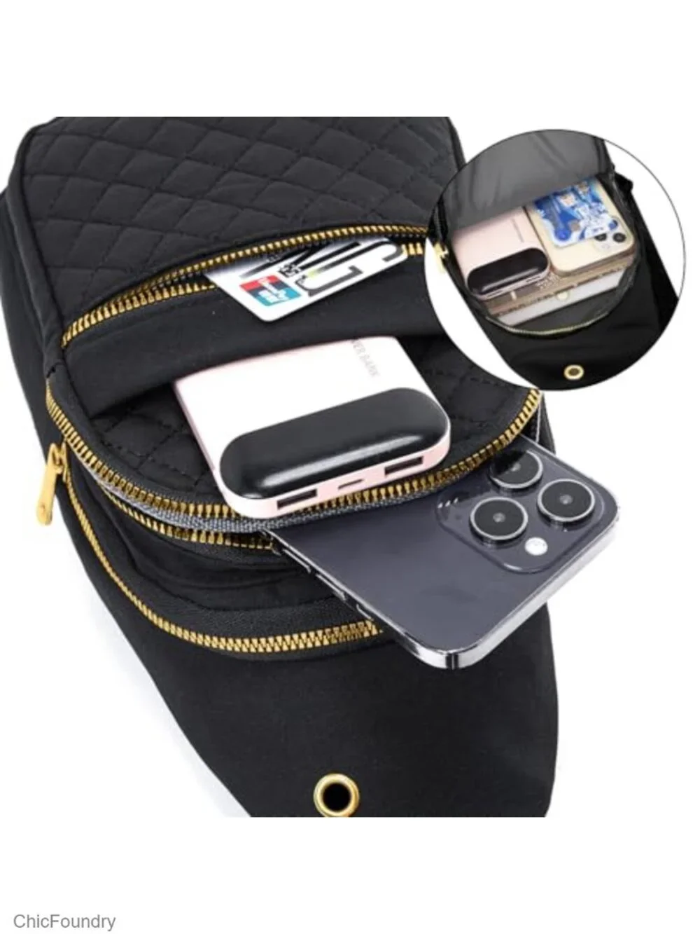 Nylon Small Sling Crossbody Backpack Adjustable Strap Multipurpose